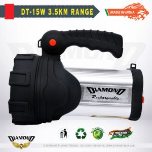 Diamond 15 Watt LED Long Range Rechargeable Torch【3.5 KM】